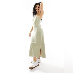 Cotton On linen mix midi shift dress in sage